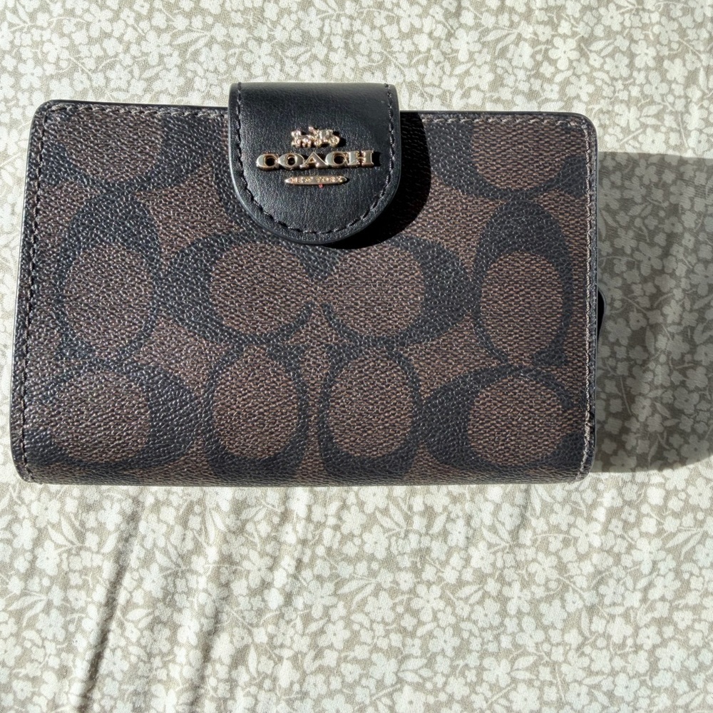 Coach Signature Brown and Black Wallet